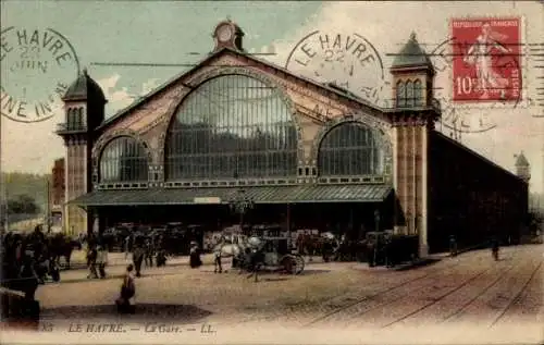 Ak Le Havre Seine Maritime, La Gare