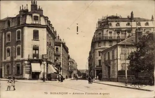 Ak Besançon Doubs, Avenue Fontaine Argent