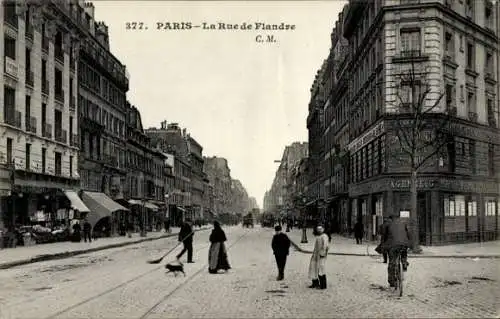 Ak Paris 19. Jahrhundert, Rue de Flandre