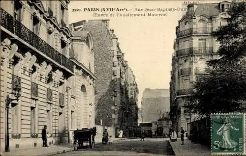 Ak Paris 17., Rue Jean Baptiste Dumas, Arbeit zum mütterlichen Stillen