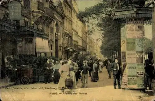 Ak Paris 17., Avenue des Ternes