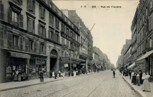 Ak Paris 19. Jahrhundert, Rue de Flandre
