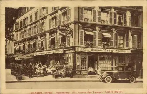 Ak Paris XVII., Avenue des Ternes, Restaurant Manoir Topsy