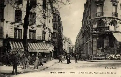 Ak Paris 17., Rue Poncelet, Angle Avenue des Ternes
