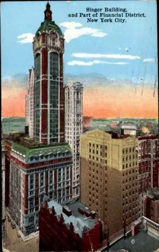 Ak New York City USA, Singer-Gebäude