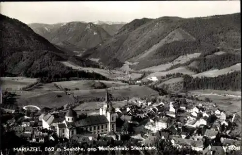 Ak Mariazell Steiermark, Ort gegen Hochschwab, Totale