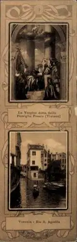 Ak Venezia Venedig Veneto, Rio S. Agostin, Gemälde La Vergine detta della Famiglia Pesaro, Tiziano