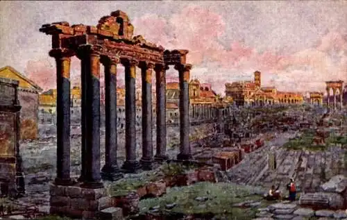 Künstler Ak Roma Rom Lazio, Foro Romano