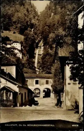 Ak Hallstatt im Salzkammergut Oberösterreich, Mühlbachwasserfall