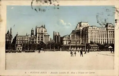 Ak Buenos Aires Argentinien, Avenida Leandro N. Alem, Postgebäude