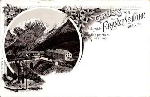 Passepartout Litho Passo dello Stelvio Stilfserjoch Stilfser Joch Südtirol, Franzenshöhe