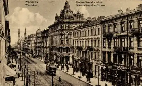Ak Warszawa Warschau Polen, Marszalkowska Straße