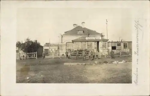Foto Ak Baranawitschy Baranowitschi Weißrussland, 1. WK, Kantine, Erfrischungsstelle