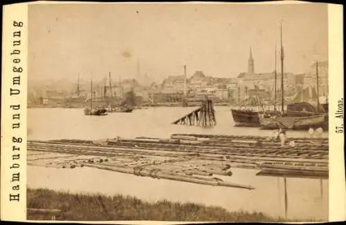 CdV Hamburg Altona um 1880/1890, Der Altonaer Hafen, Flößerei