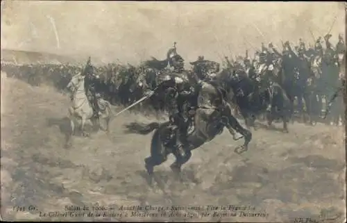 Künstler Ak Desvarreux, Raymond, Avant la Charge, Schlacht bei Morsbronn 1870