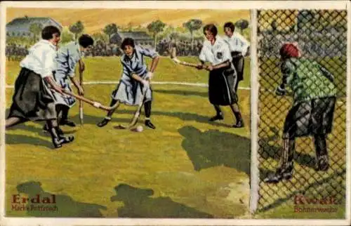 Sammelbild Erdal-Kwak-Serienbild, Deutsche Hockeyspielerinnen in England 1927