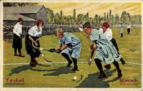 Sammelbild Erdal-Kwak-Serienbild, Damenhockeyspiel Hamburg gegen Berlin