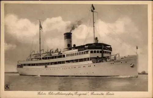 Ak Salonschnelldampfer Rugard, Reederei Braeunlich Stettin, Sassnitz Linie