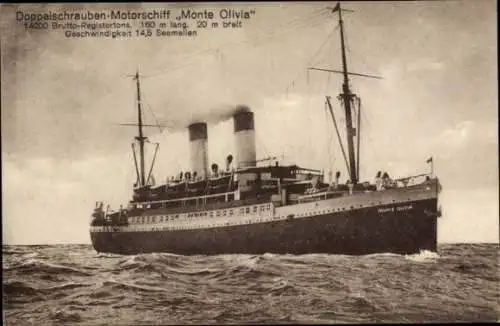 Ak Doppelschrauben Motorschiff Monte Olivia, HSDG