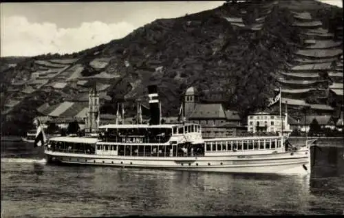 Ak Koblenzer Personenschifffahrt Dampfer Roland auf dem Rhein