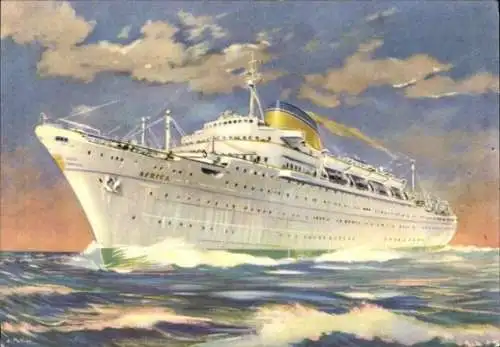 Künstler Ak Passagierschiff MV Africa, Lloyd Triestino