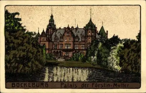 Steindruck Ak Bückeburg im Kreis Schaumburg, Palais der Fürstin Mutter