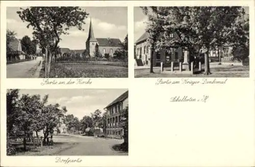 Ak Schellerten in Niedersachsen, Kirche, Kriegerdenkmal, Dorfstraße