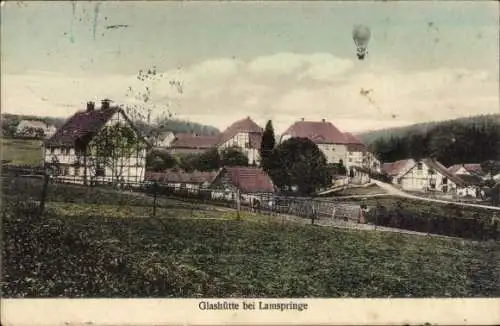 Ak Glashütte Lamspringe in Niedersachsen, Dorfmotiv, Ballon