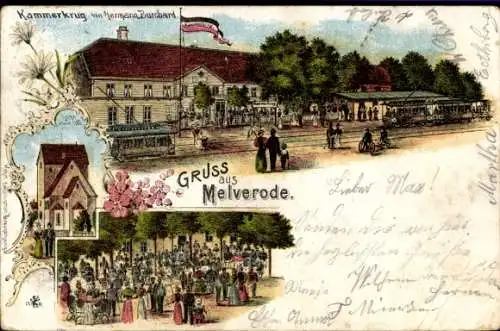 Litho Melverode Braunschweig in Niedersachsen, Gasthaus Kammerkrug