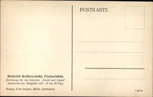 Künstler Ak Reifferscheid, Heinrich, Fischerhütte
