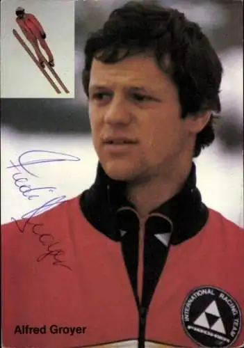 Autogrammkarte Skispringer Alfred Groyer