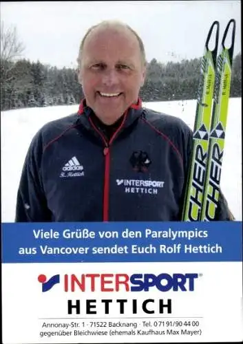 Ak Wintersport, Ski, Rolf Hettich, Paralympics Vancover
