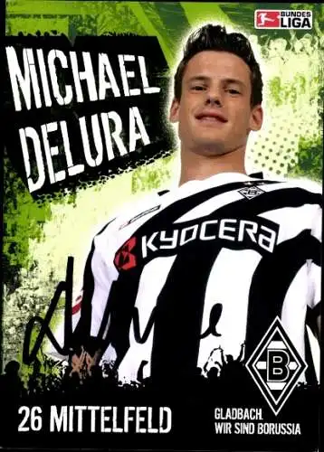 Autogrammkarte Fußball, Michael Delura, Borussia Mönchengladbach