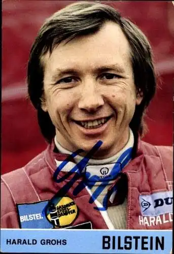 Autogrammkarte Motorrennsport, Rennfahrer Harald Grohs