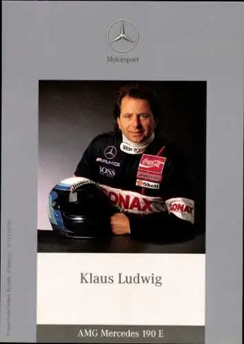 Ak Motorrennsport, Rennfahrer Klaus Ludwig, AMG Mercedes 190E