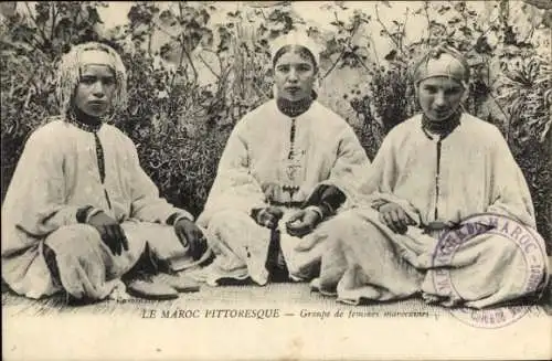 Ak Marokko, Malerisches Marokko, Gruppe marokkanischer Frauen