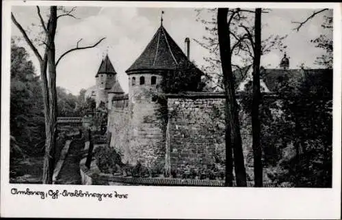 Ak Amberg in der Oberpfalz Bayern, Burg, Tor