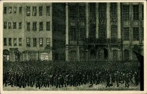 Künstler Ak Dresden, 100 Jahre Revolution von 1848