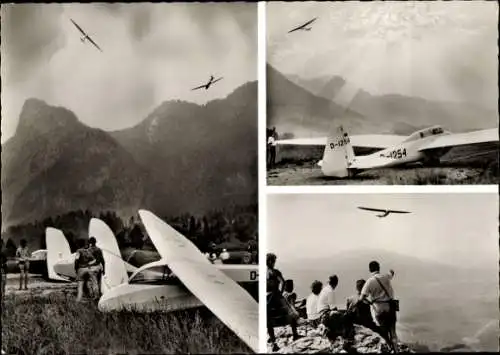 Ak Oberammergau, Ausbildungsstätte für Segelflug, Ernst Jachtmann, Segelflugzeuge