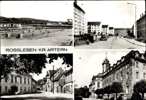 Ak Roßleben an der Unstrut Kyffhäuserkreis, Schwimmbad, Goethe-Oberschule, Bertolt-Brecht-Straße