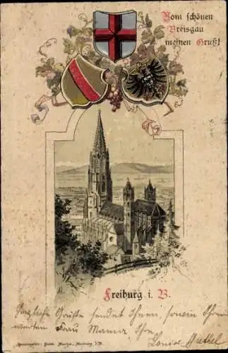 Wappen Litho Freiburg im Breisgau, Münster Unserer Lieben Frau