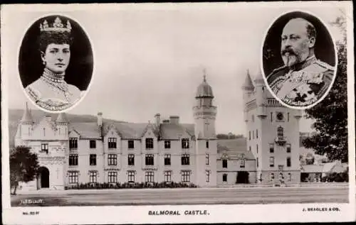 Ak Schottland, Balmoral-Castle, König Edward VII., Königin Alexandra