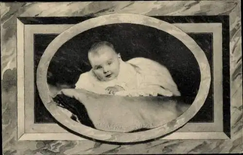 Passepartout Ak Prinzessin Juliana der Niederlande als Baby