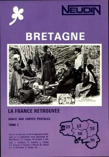 Ak Post, Neudin-Postkarten, Werbung, Menschen in bretonischer Tracht