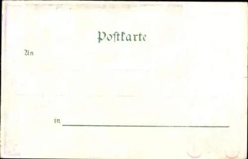 Jugendstil Ak Gestillte Sehnsucht, Frau küsst Amor, Glücksklee