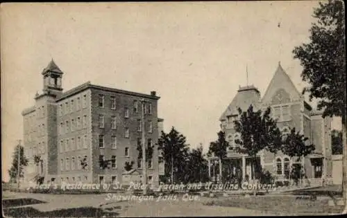 Ak Shawinigan Falls Quebec Kanada, Priesterresidenz der Pfarrei St. Peter, Ursulinenkloster