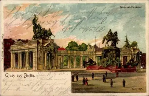 Künstler Litho Zeitner, Berlin Mitte, National-Denkmal