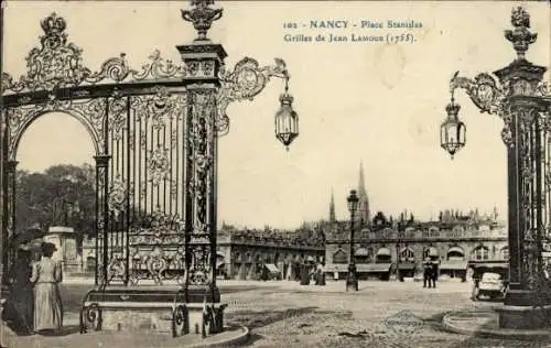 Ak Nancy Meurthe et Moselle, Place Stanislas, Grilles von Jean Lamour