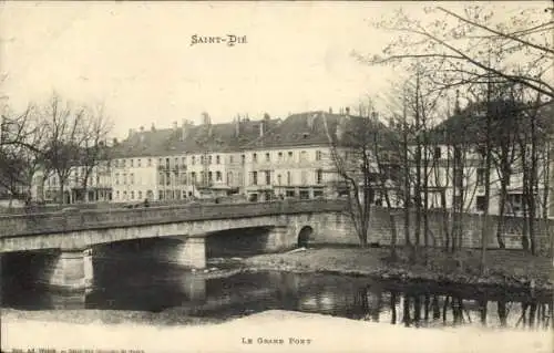 Ak Saint Dié des Vosges, Große Brücke, Häuser
