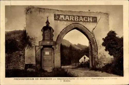 Ak Obermorschwihr Elsaß Haut Rhin, Präventorium Marbach, Eingang